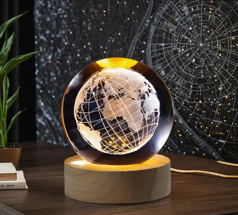 3D Kristalna Lopta - Solarni Sistem Lampa